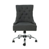 Tufted Swivel Office Chair - Dark Grey