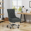 Tufted Swivel Office Chair - Dark Grey