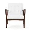 Club Chair - White PU with Wood Frame