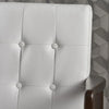 Club Chair - White PU with Wood Frame