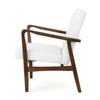 Club Chair - White PU with Wood Frame