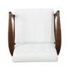 Club Chair - White PU with Wood Frame