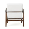 Club Chair - White PU with Wood Frame