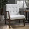 Club Chair - White PU with Wood Frame