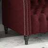 Buttoned Back Sofa - Wine