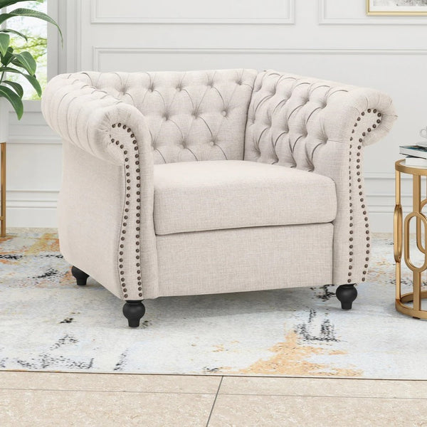 Chesterfield Arm Chair - Beige