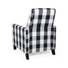 Contemporary Check Fabric Push-Back Recliner