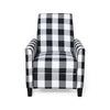 Contemporary Check Fabric Push-Back Recliner