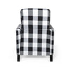 Contemporary Check Fabric Push-Back Recliner