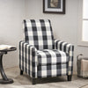 Contemporary Check Fabric Push-Back Recliner