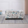 Floral Ottoman - Blue Floral Pattern