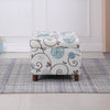 Floral Ottoman - Blue Floral Pattern