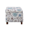 Floral Ottoman - Blue Floral Pattern