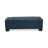 Tufted Storage Footstool - Navy Blue