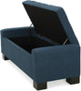 Tufted Storage Footstool - Navy Blue