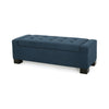 Tufted Storage Footstool - Navy Blue