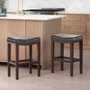 Set of 2 Studded Bar Stool - Brown PU