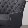 Accent Chair & Footstool Set with Studded Trim - Grey