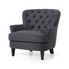 Accent Chair & Footstool Set with Studded Trim - Grey