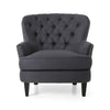 Accent Chair & Footstool Set with Studded Trim - Grey