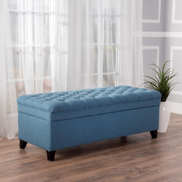 Fabric Storage Ottoman - Teal