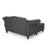 Buttoned Love Seat With Chaise - Charcoal