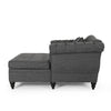 Buttoned Love Seat With Chaise - Charcoal