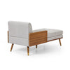 Beige & Wooden Chaise Lounge