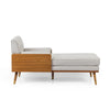 Beige & Wooden Chaise Lounge