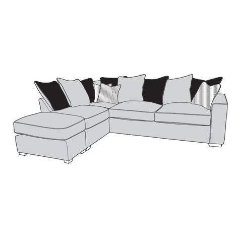 Aria Sofa - 1 Corner 2 With Stool (Pillow Back)