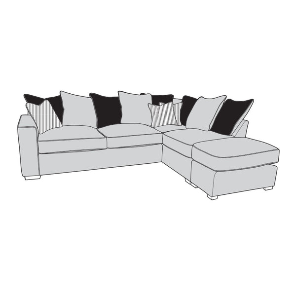 Aria Sofa - 2 Corner 1 With Stool (Pillow Back)