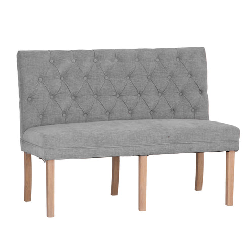 Montgomery Straight Buttoned Back Bench - Grey