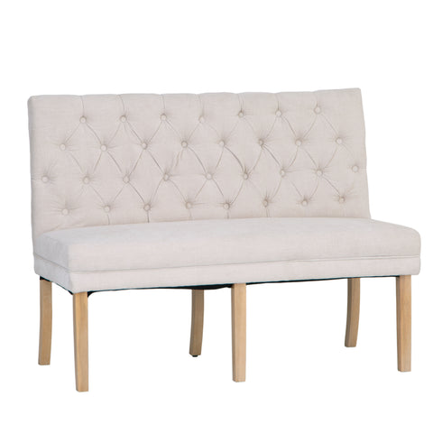 Montgomery Straight Buttoned Back Bench - Natural