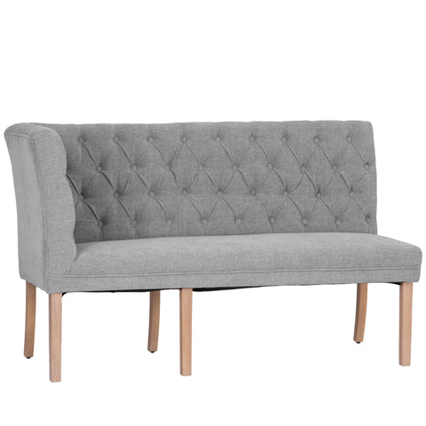 Montgomery Left Hand Buttoned Back Bench - Grey