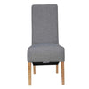 Trimpley Fabric Scroll Back Dining Chair - Light Grey