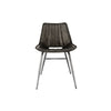 Islington Leather & Iron Chair - Dark Grey