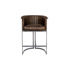 Covent Leather & Iron Bar Chair - Brown