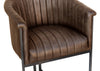 Covent Leather & Iron Bar Chair - Brown