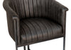 Covent Leather & Iron Bar Chair - Dark Grey