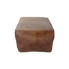 Leyton Leather Pouf - Brown