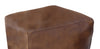 Leyton Leather Pouf - Brown