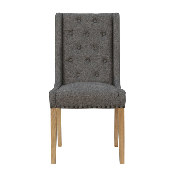 Bibury Buttoned Back Dining Chair - Dark Grey