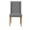 Bibury Buttoned Back Dining Chair - Light Grey