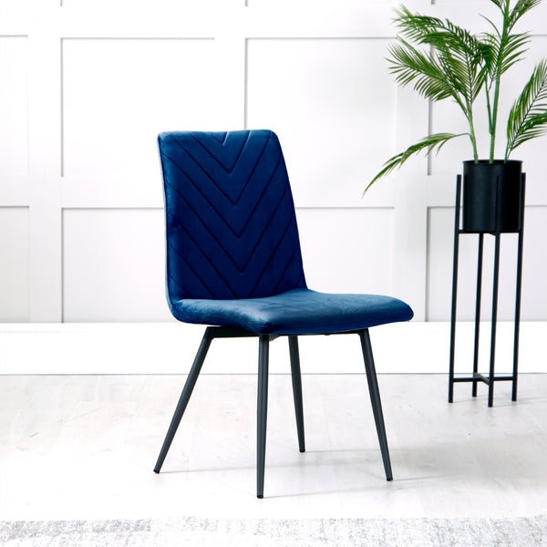 Soho Retro Dining Chair - Blue Velvet