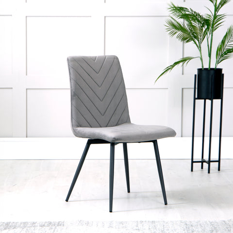 Soho Retro Dining Chair - Dark Grey Velvet