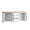 Country Living, White Painted & Oak - 4 Door Sideboard