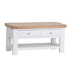 Country Living, White Painted & Oak - Coffee Table with Drawers
