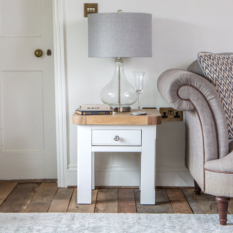 Country Living, White Painted & Oak - Lamp Table