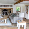 Country Living, White Painted & Oak - 4 Door Sideboard