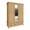 Oakdale Oak Wardrobe - 3 Door With Mirror